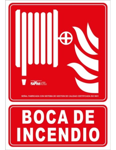 Señal boca de incendio PVC clase A