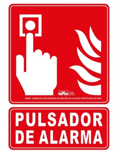 Señal pulsador de alarma PVC clase A