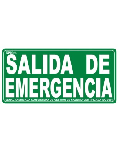 Señal salida de emergencia PVC clase A