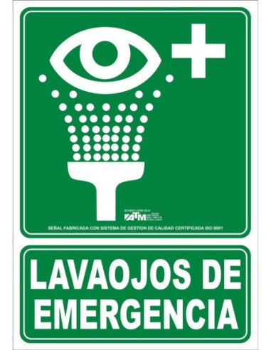 Señal lavaojos de emergencia PVC clase B