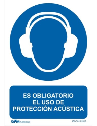 Señal obligatorio el uso de protección acústica PVC Glasspack