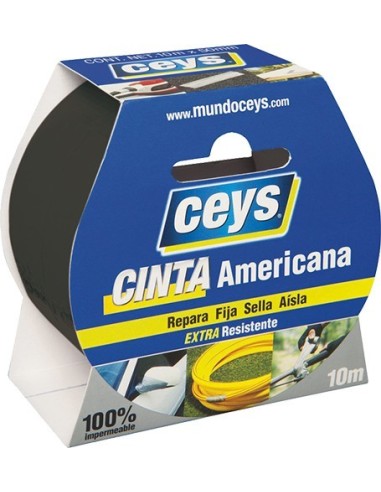 CEYS CINTA AMERICANA NEGRO ROLLO 10MX50