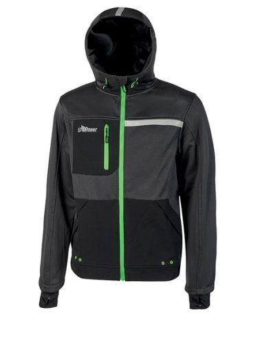 Sudadera de trabajo UPower Galaxy con cremallera Asphalt Grey Green