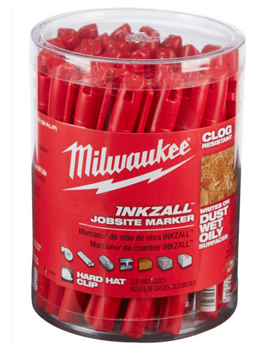 Marcador Milwaukee Inkzall rojo bote de 36 uds ref 48223170