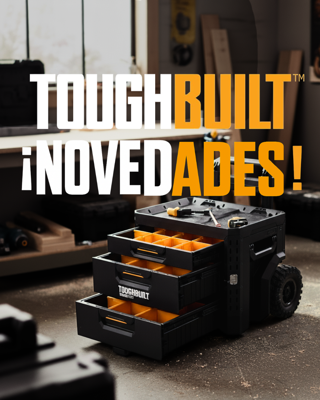 🆕 Nuevos carros ToughBuilt ya disponibles en Lafermu: llega a España el sistema Locking Box con cajones extraíbles