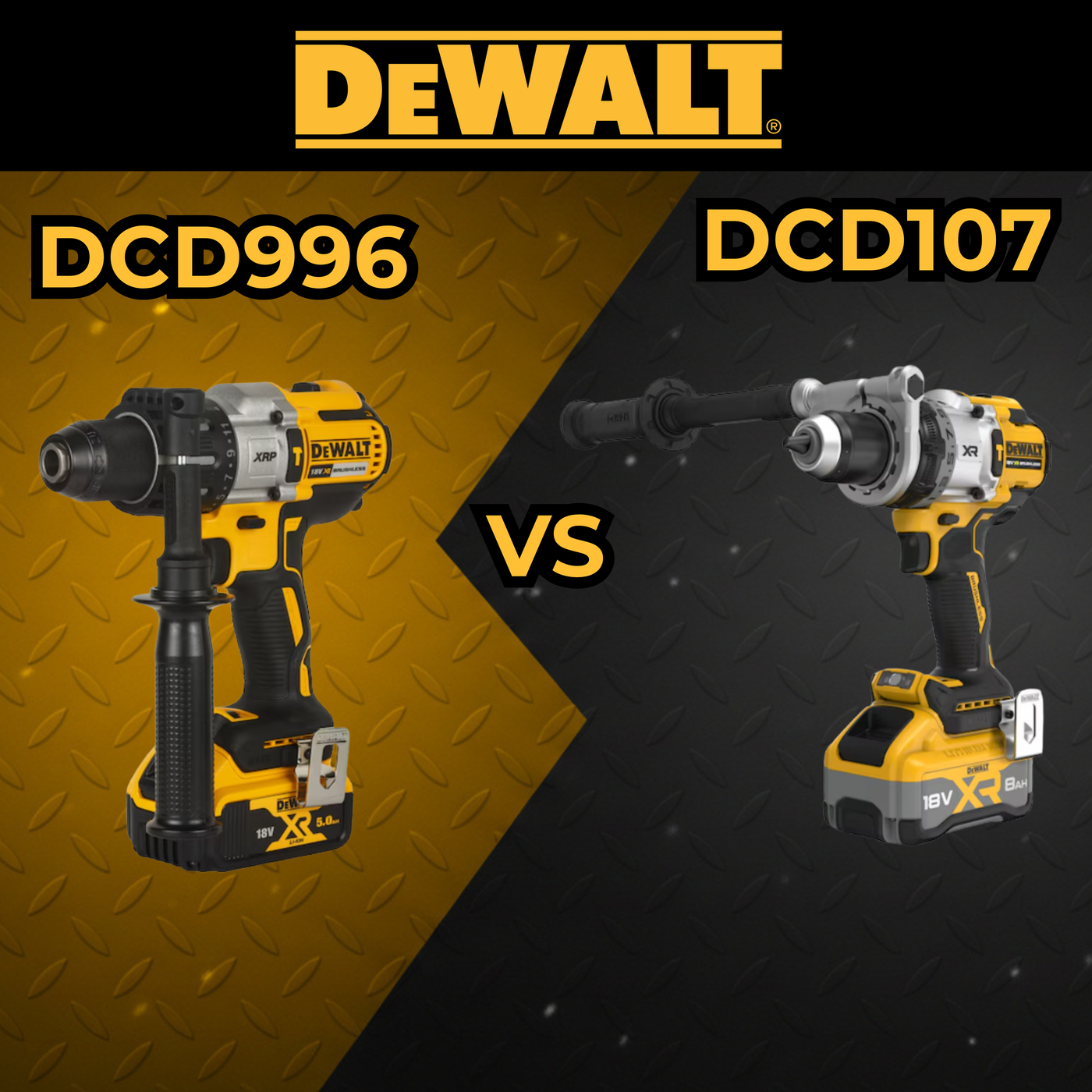 DeWalt DCD996 vs DCD1007: comparativa real y cuál merece más la pena