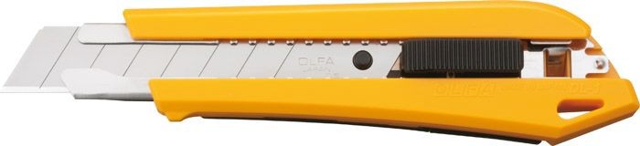 Cúter con bloqueo automático, contenedor/troceador de cuchillas incorporado en el mango y cuchilla de 18 mm