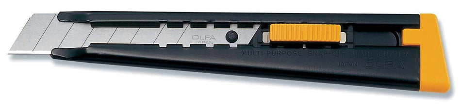 Cúter con bloqueo automático y mango metálico y cuchilla de 18 mm