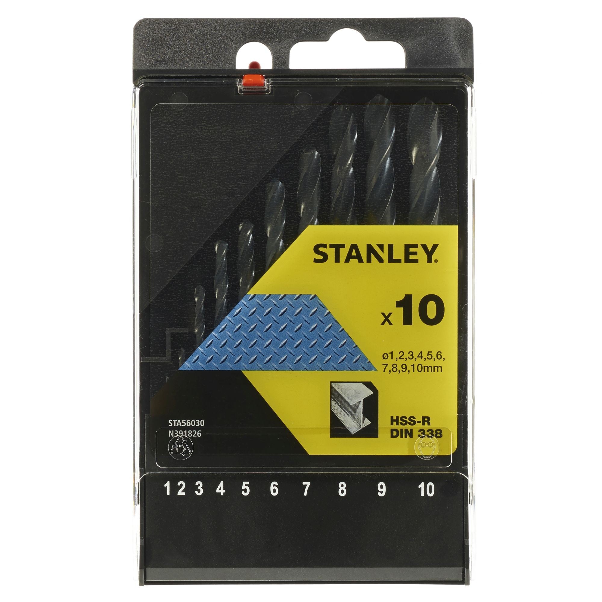 Cassette con 10 brocas HSS-R para metal