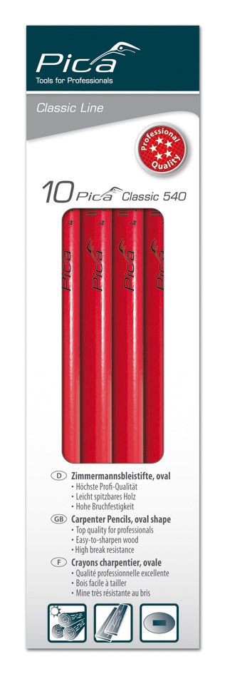 Caja con 10 lápices de carpintero de 30 cm