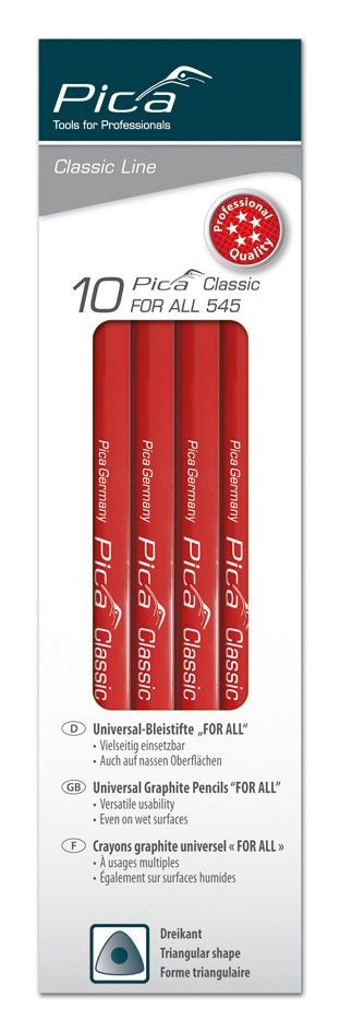 Caja con 10 lápices universal de 23 cm