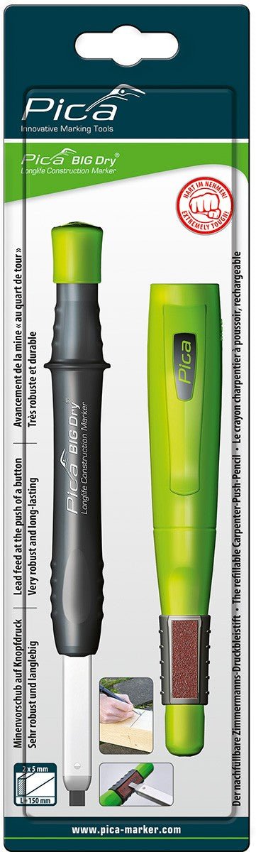 Portaminas de carpintero con mina de grafito en blister