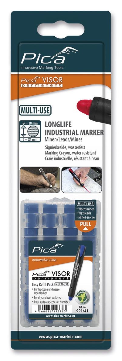 Estuche de 4 Minas VISOR Permanente Azul en blíster