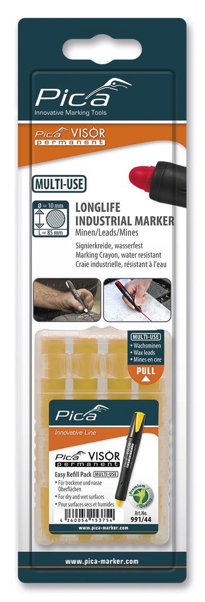 Estuche de 4 Minas VISOR Permanente Amarillo en blíster