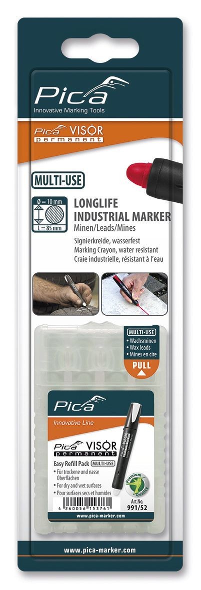 Estuche de 4 Minas VISOR Permanente Blanco en blíster