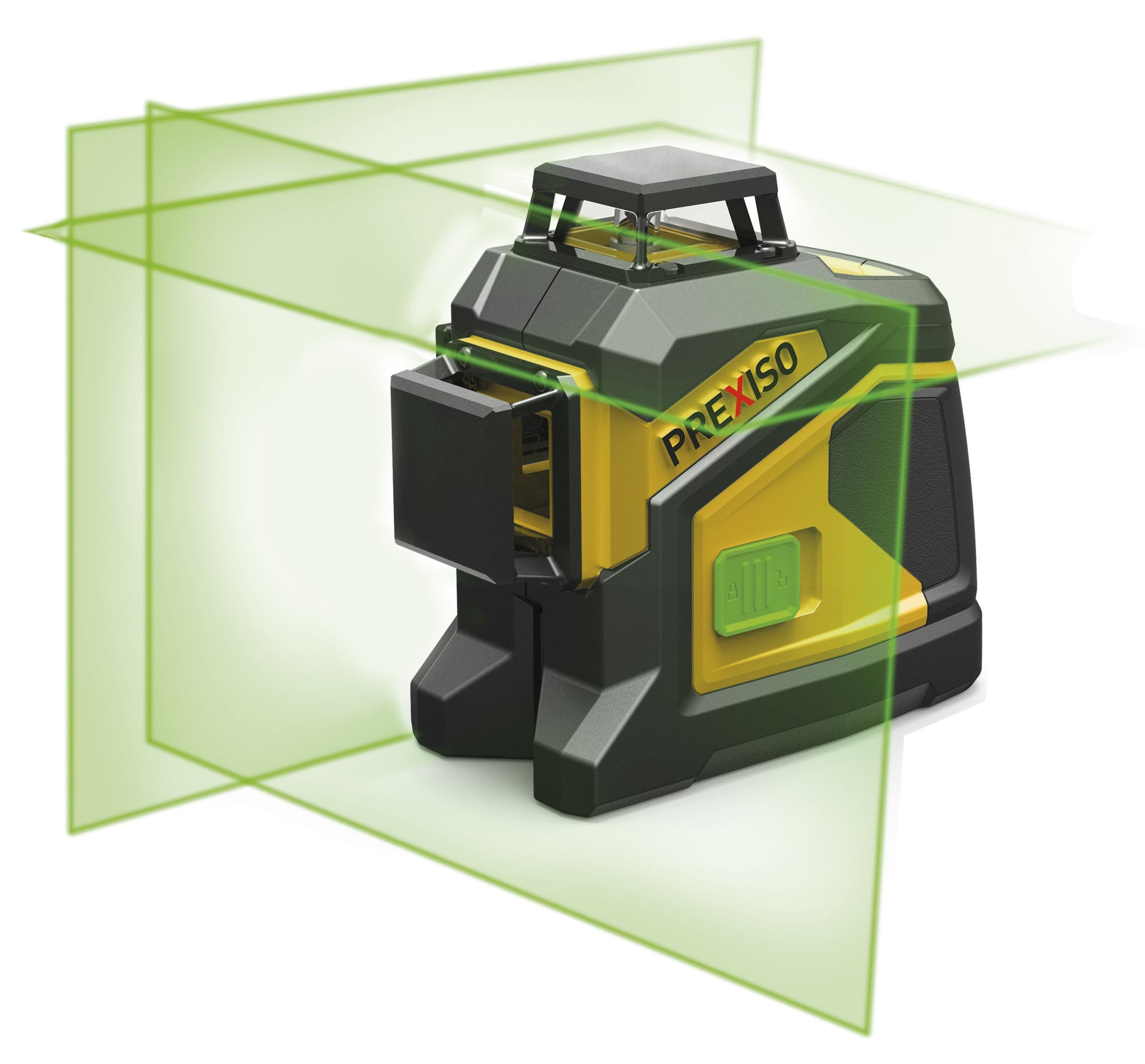 Nivel láser de cruz verde con dos líneas verticales y una horizontal PLC3-360G