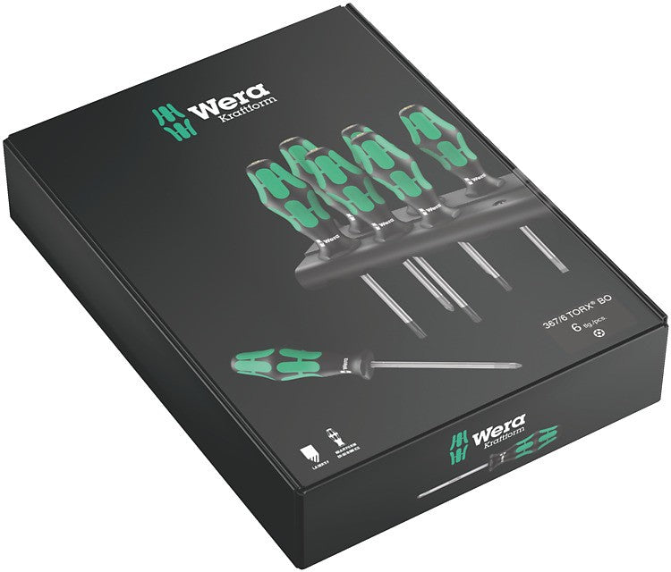 WERA Juego de destornilladores + Bandeja 367/6 TORX BO