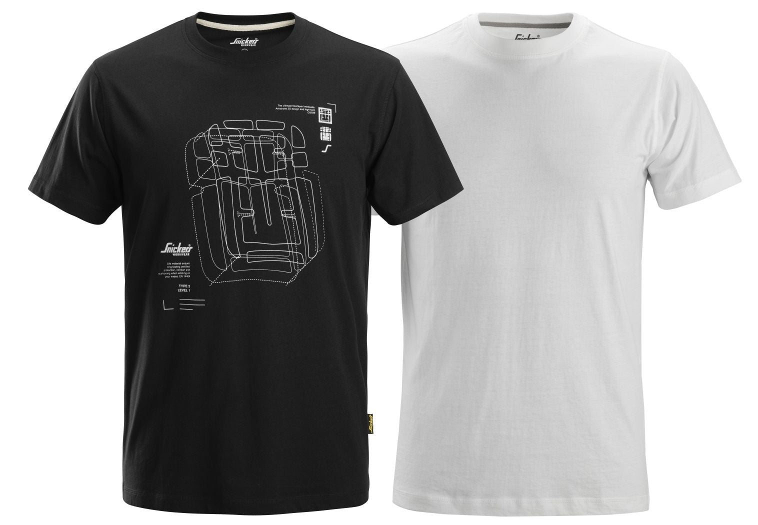 Camiseta 2-pack negro-blanco talla XS