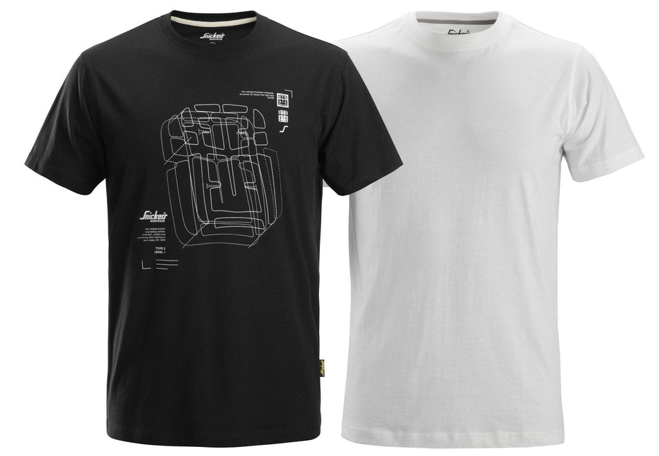 Camiseta 2-pack negro-blanco talla S