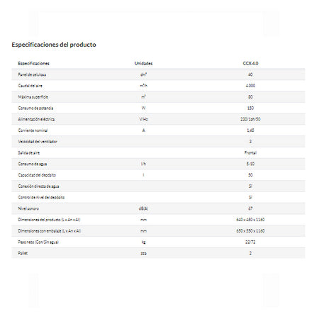 Evaporativo MASTER CCX 4.0