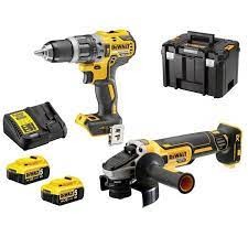 Kit Dewalt DCK2080P2T-QW taladro DCD796 + amoladora DCG405 + 2 bat 5,0ah + cargador