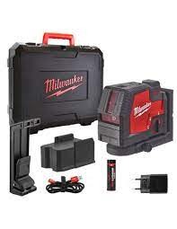 Nivel láser Milwaukee 2 líneas y plomada verde L4 CLLP-301C Redlithium