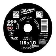 Disco de corte para hierro Milwaukee 115X1,0 caja 25 uds ref 4932479577