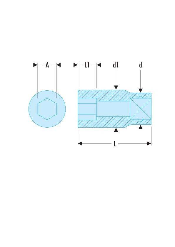 K.HB - Vasos 3/4" 6 caras métricas