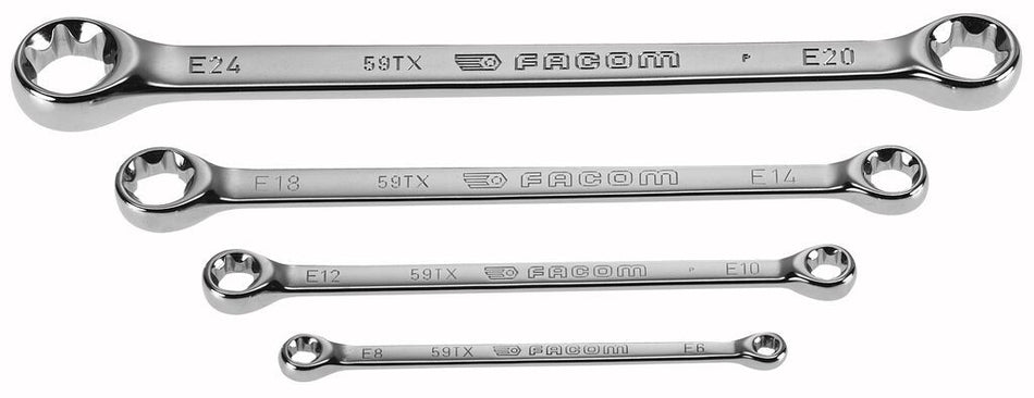 Juego de 4 llaves de estrella rectas perfil Torx®