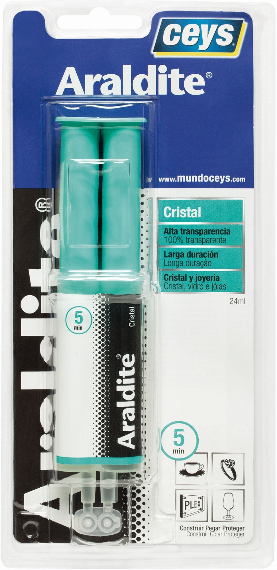 ARALDITE CRISTAL JERINGA TRANSPARENT 24ML