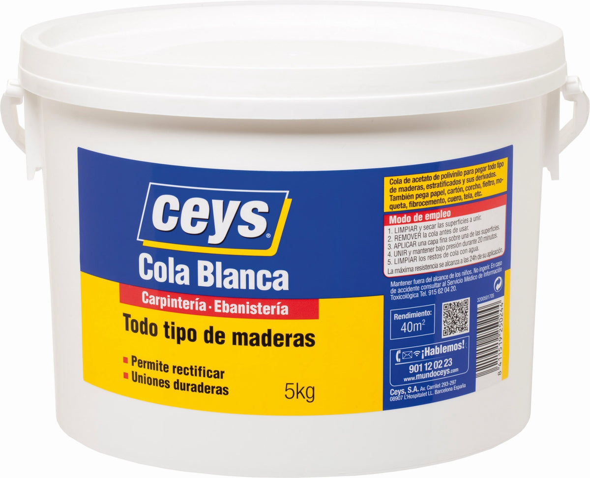 CEYS COLA BLANCA MADERA BOTE BA 5KG