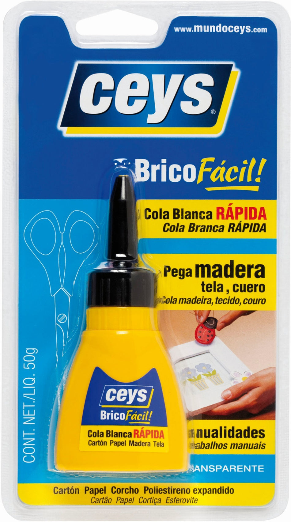 CEYS BRICOFÁCIL COLA BLANCA RÁPIDA 50GR