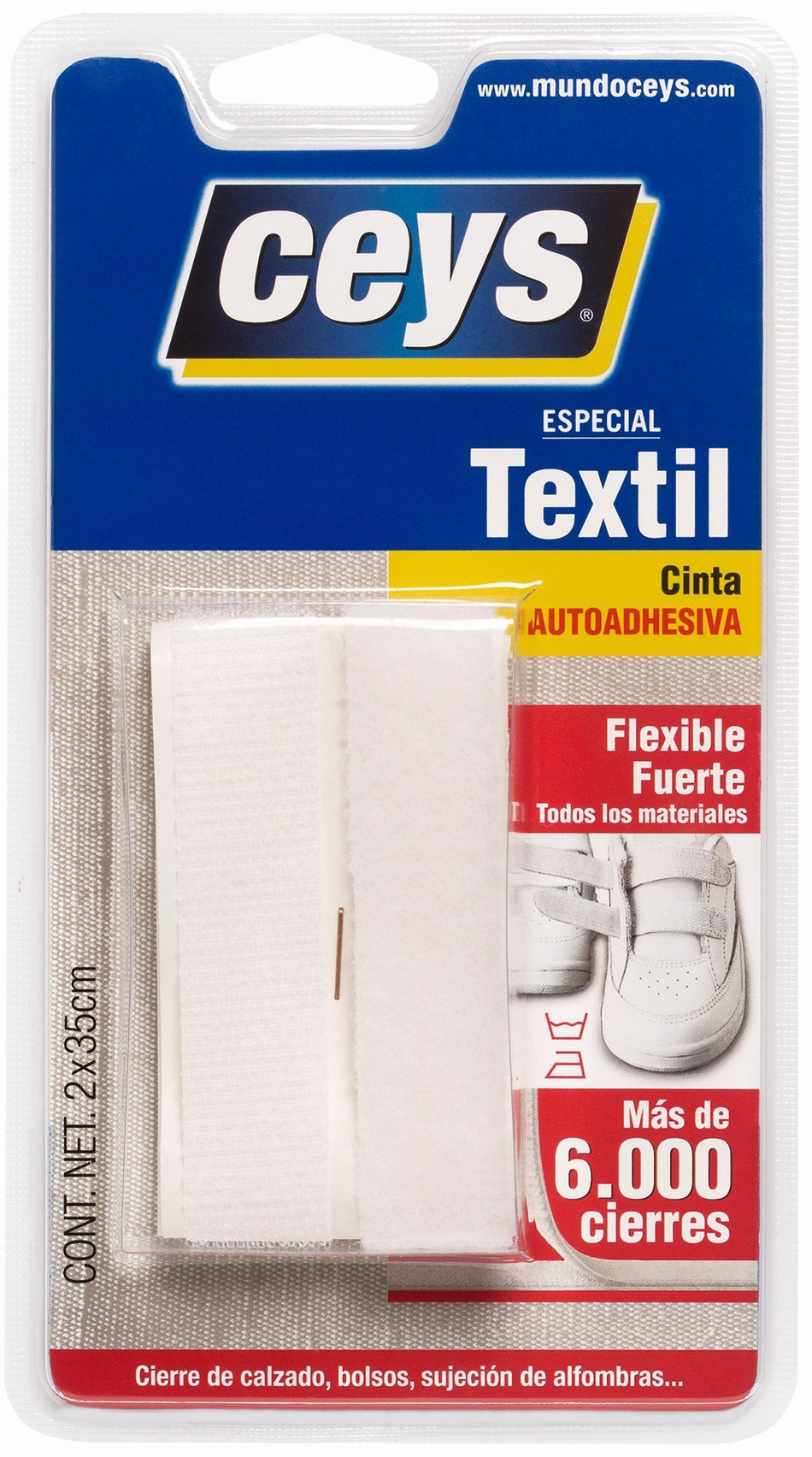 CEYS ESPECIAL CREMALLERA TEXTIL BLANCA