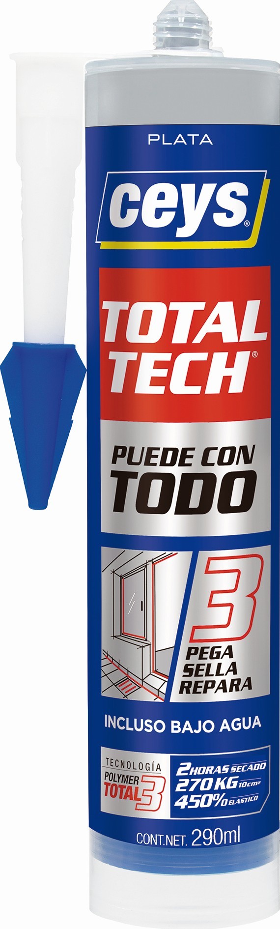 CEYS TOTAL TECH PLATA CARTUCHO 290ML