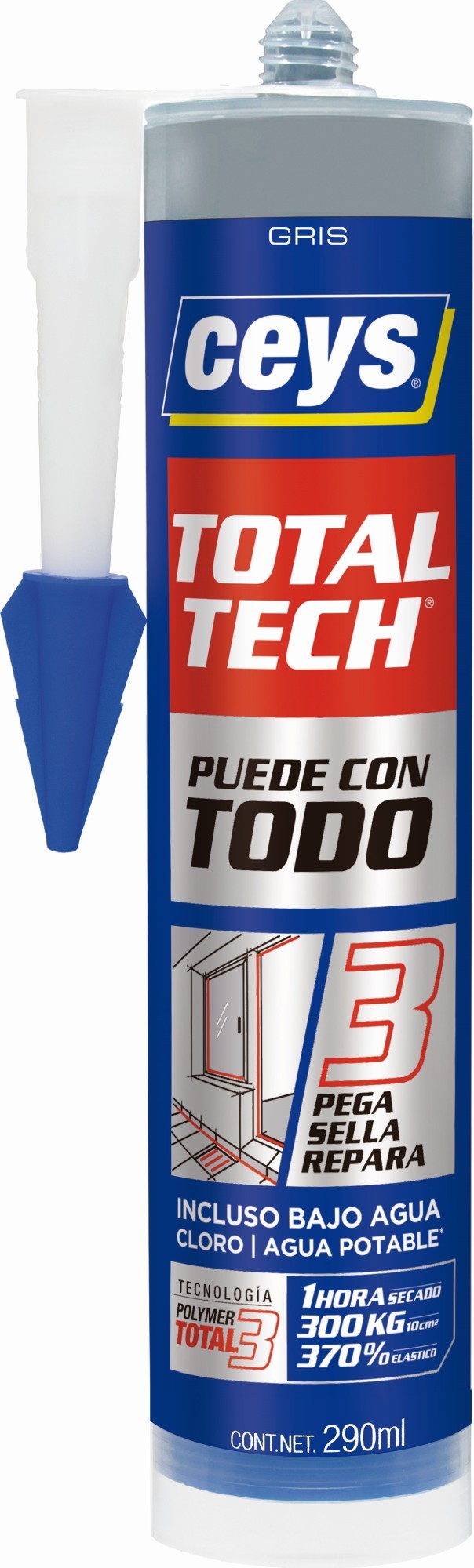 CEYS TOTAL TECH GRIS CARTUCHO 290ML