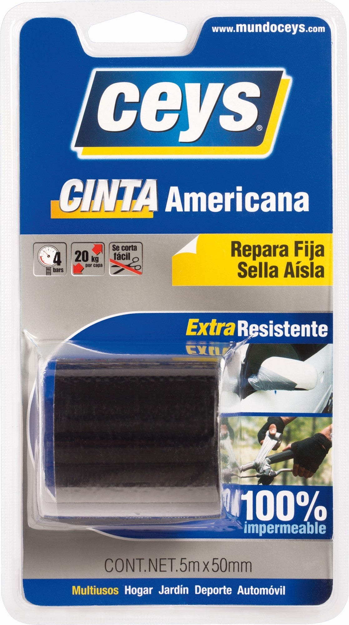 CEYS CINTA AMERICANA NEGRO BLISTER 5MX50