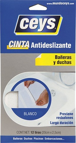 CEYS TIRAS ANTIDESLIZ BAÑERAS BLANCO