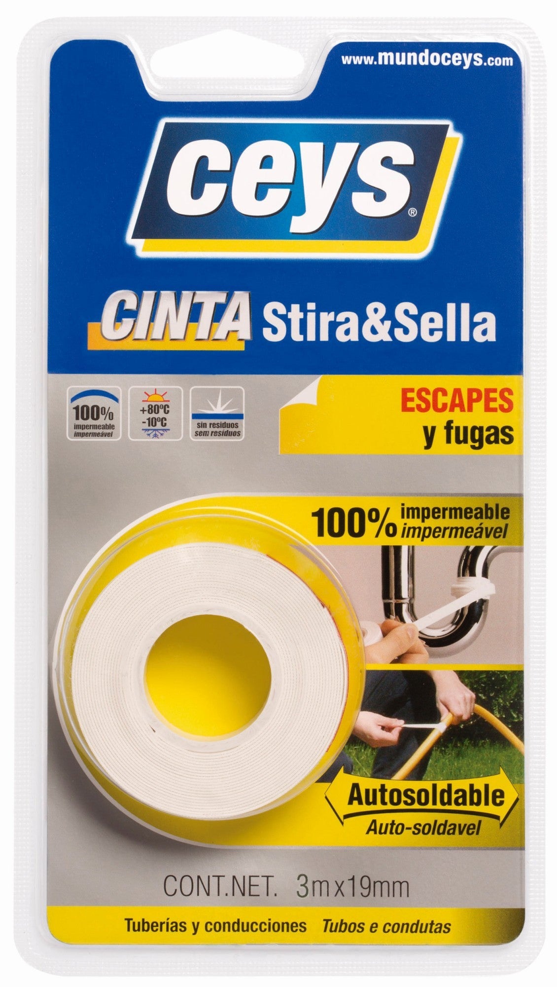 CEYS STIRA & SELLA BLANCO 3MX19MM