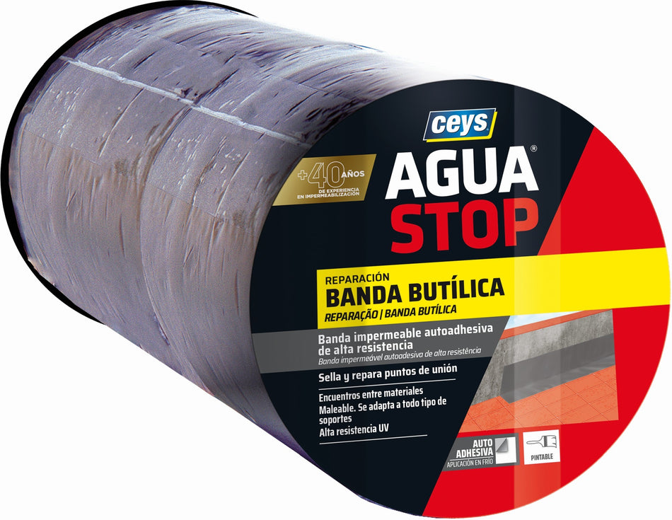 AGUASTOP BANDA IMP. BUTILO GRIS 30CMX10M