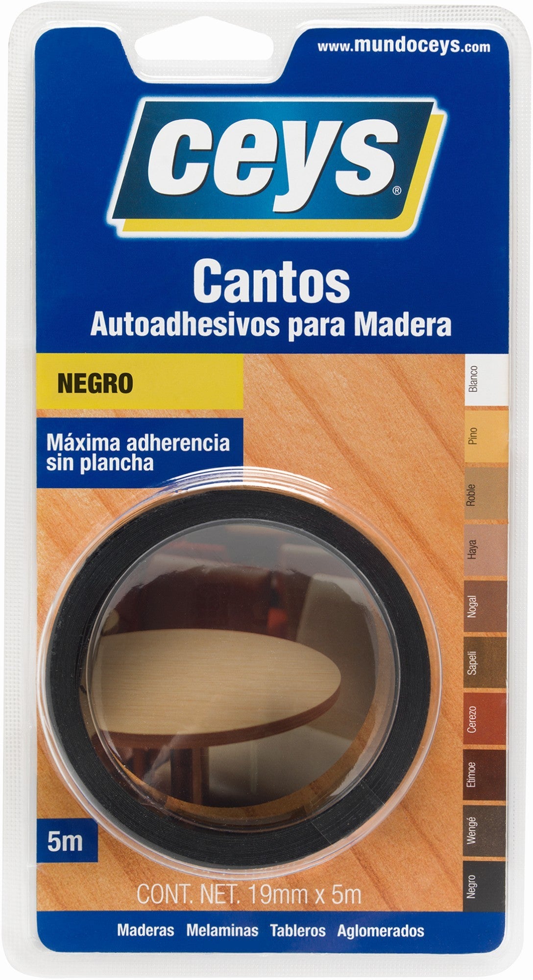 CEYS CANTO AUTOADHESIVO NEGRO ROLLO 5M