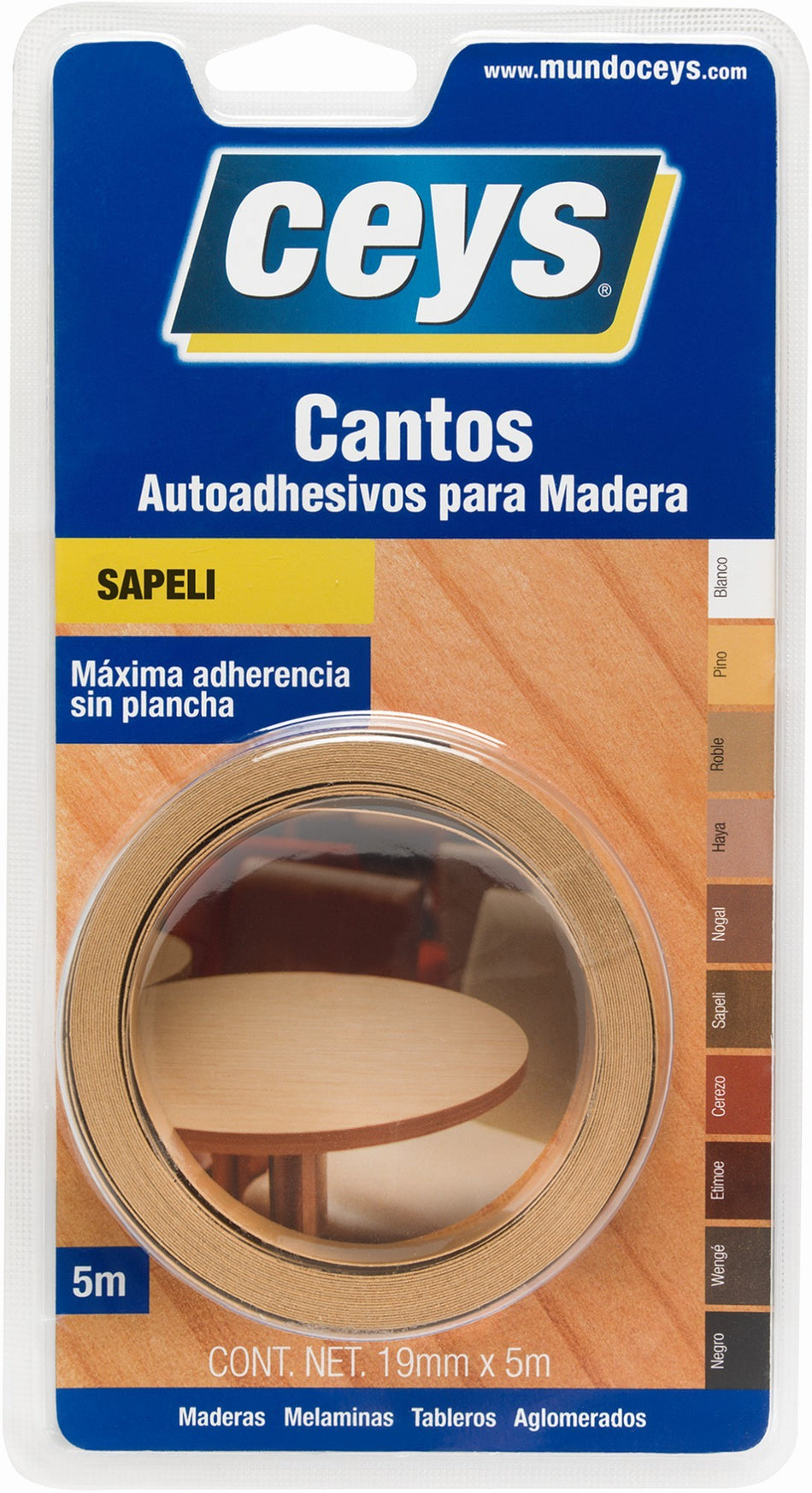 CEYS CANTO AUTOADHESIVO SAPELI ROLLO 5M