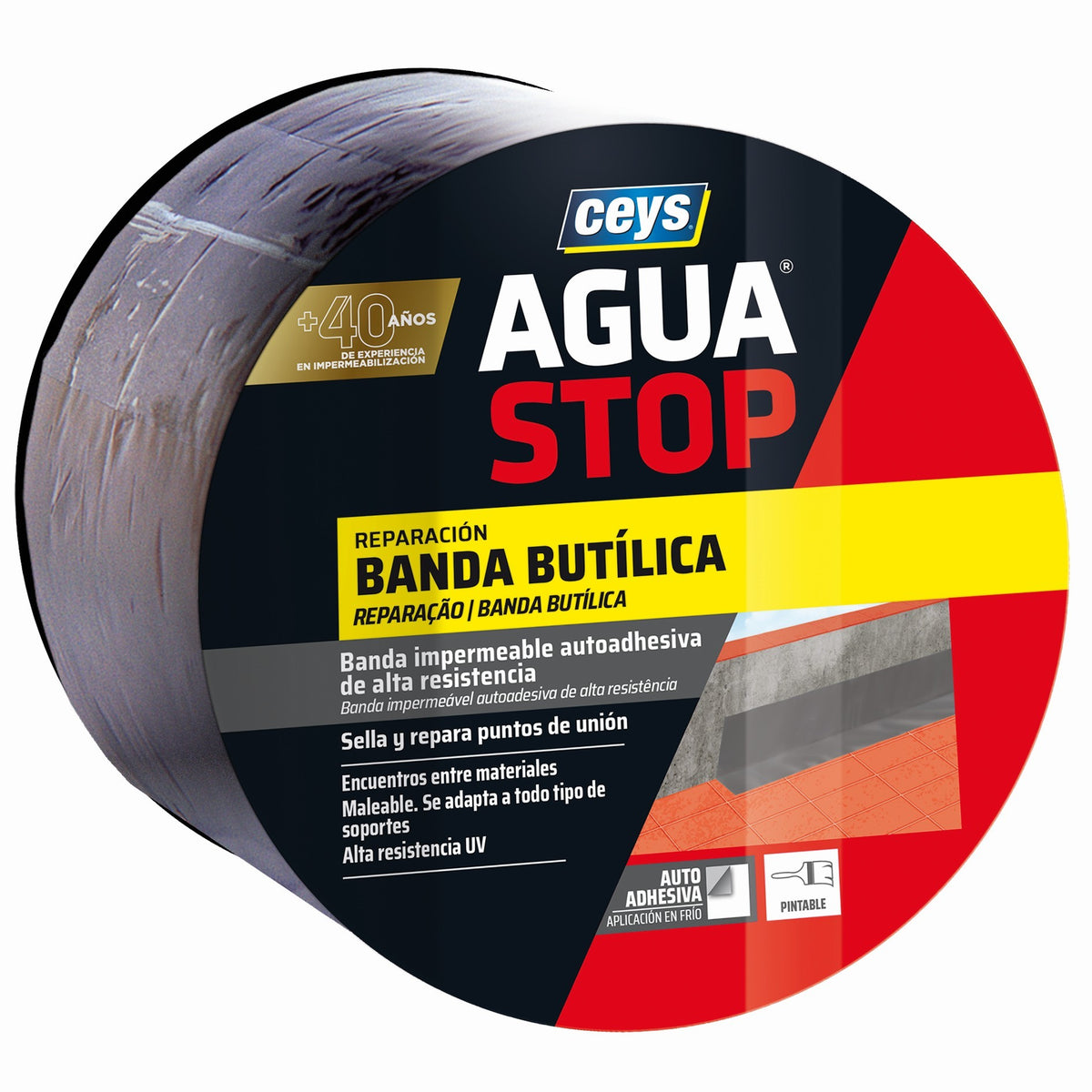 AGUASTOP BANDA IMP. BUTILO GRIS 10CMX3M