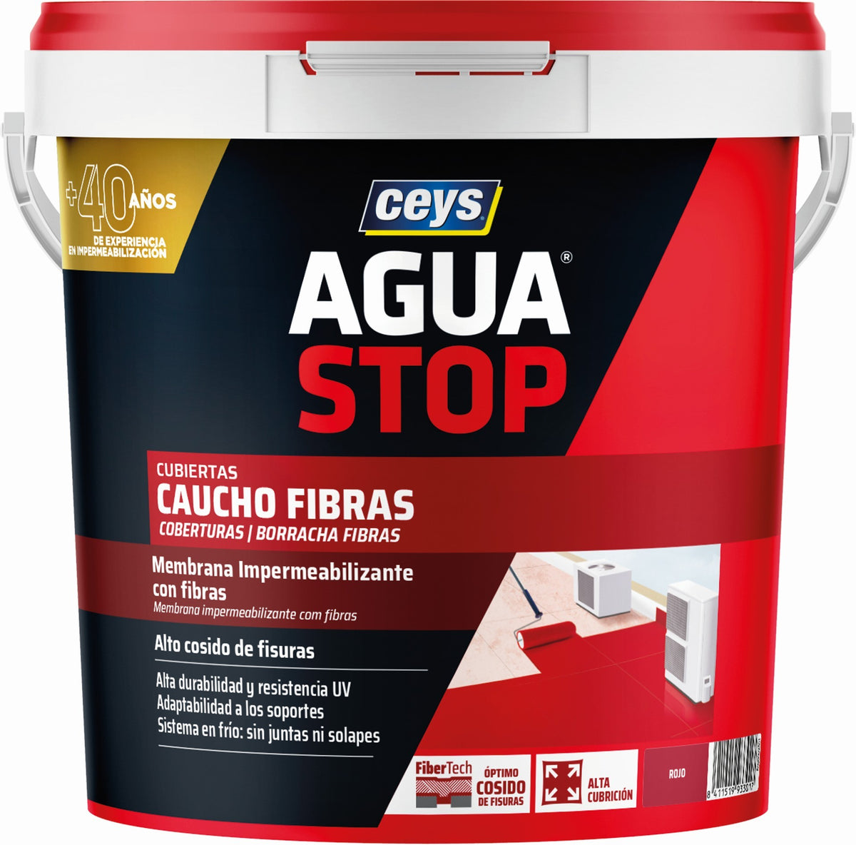 AGUASTOP CAUCHO FIBRAS ROJO 5KG