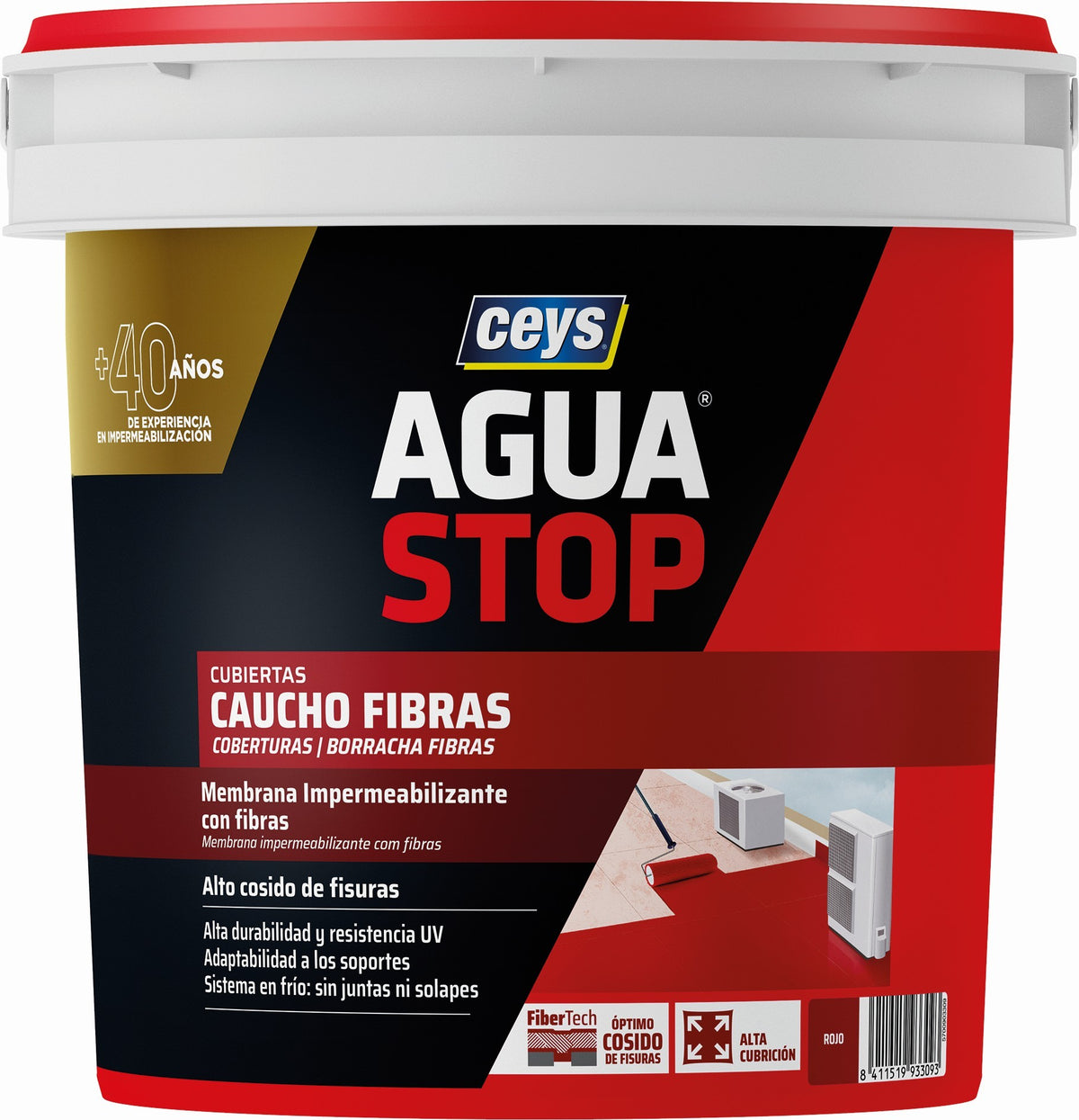 AGUASTOP CAUCHO FIBRAS ROJO 1KG