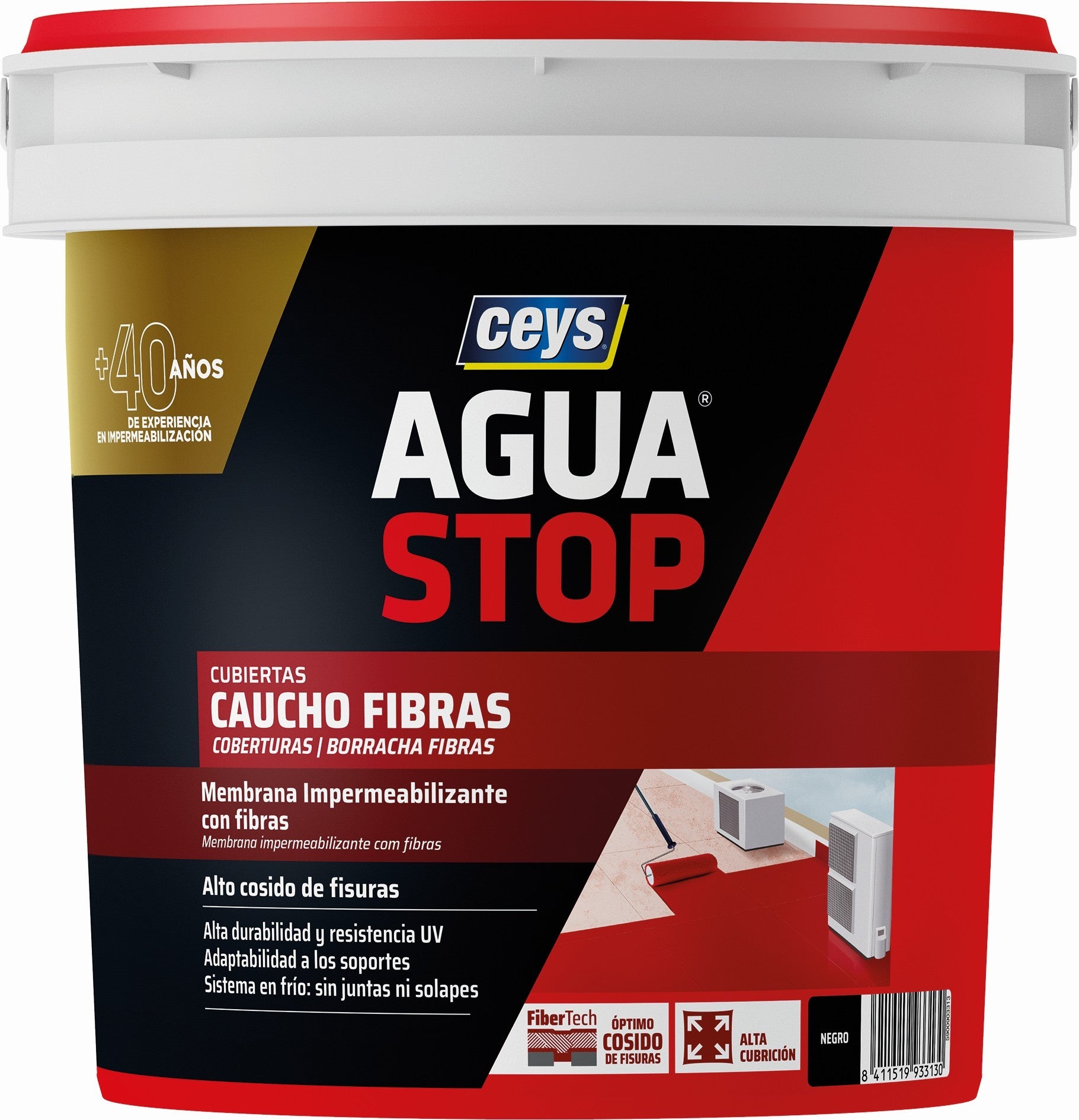 AGUASTOP CAUCHO FIBRAS NEGRO 1KG