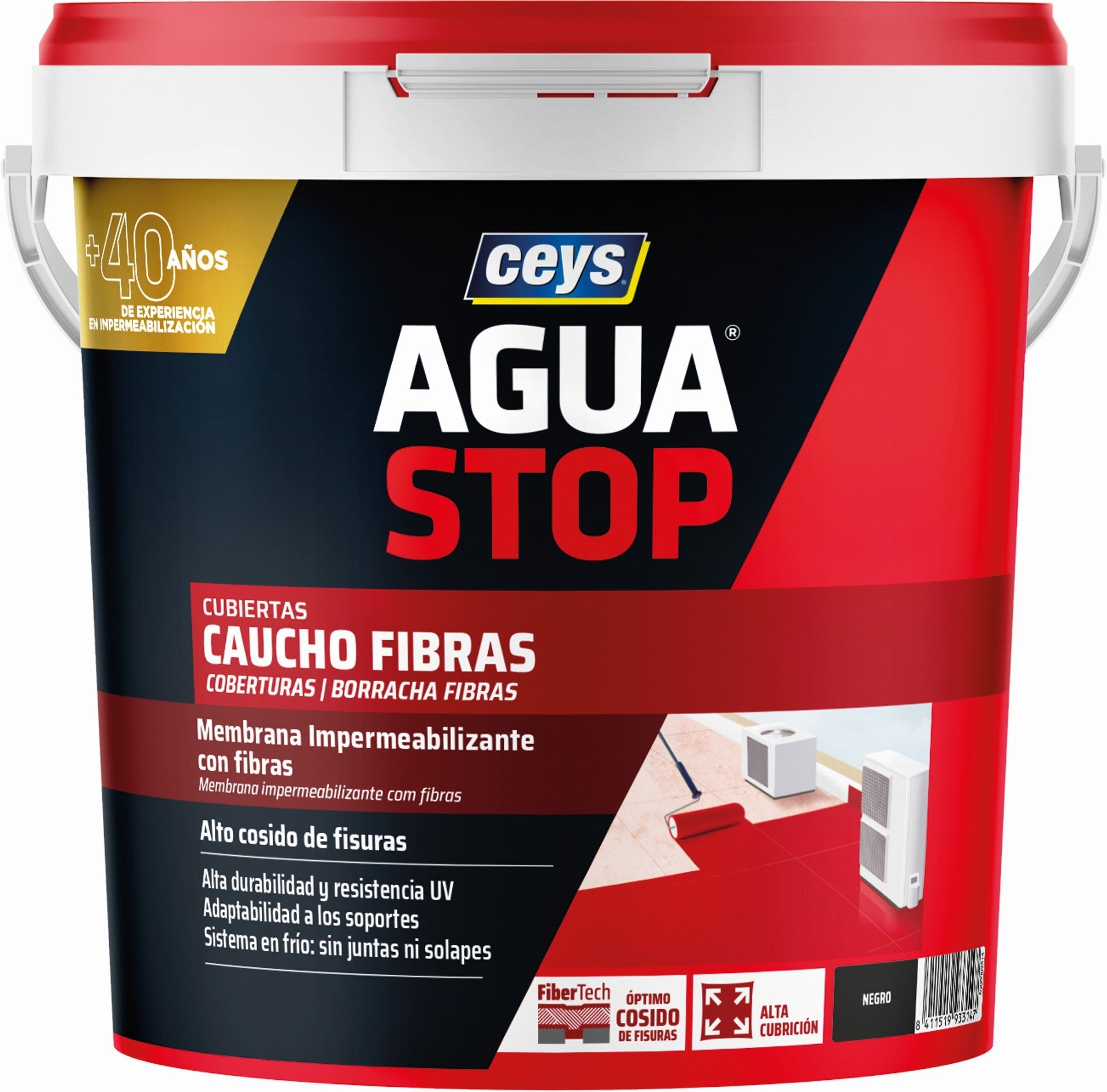 AGUASTOP CAUCHO FIBRAS NEGRO 5KG