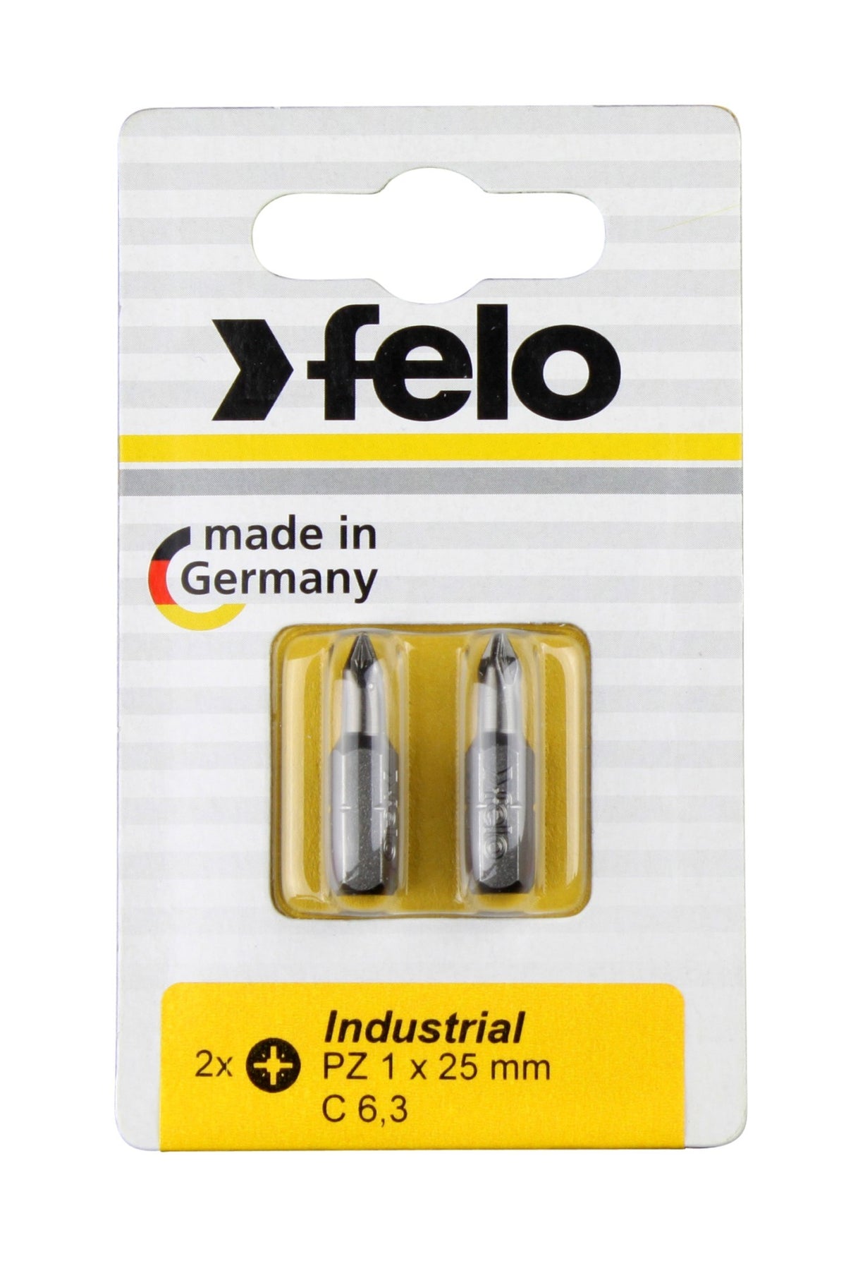 Felo Blister 2 puntas atornillador Pozidriv (PZ) Industry C6,3x25mm.