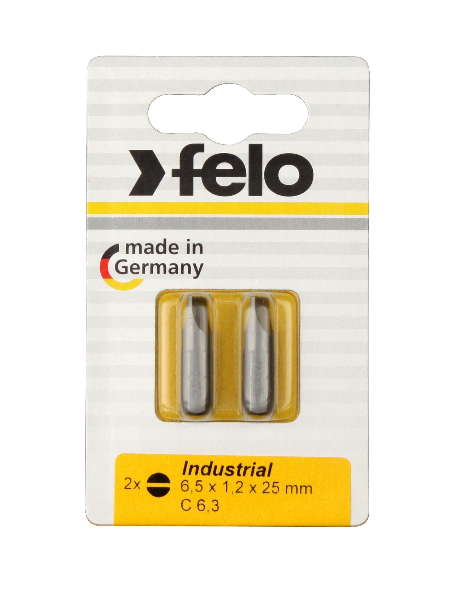 Felo Blister 2 puntas atornillador planas Industry C6,3x25mm.