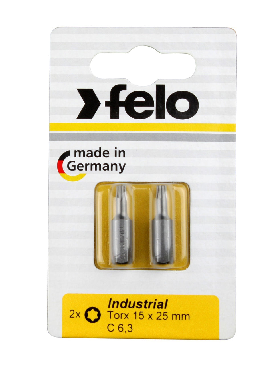 Felo Blister 2 puntas atornillador Torx Industry C6,3x25mm.