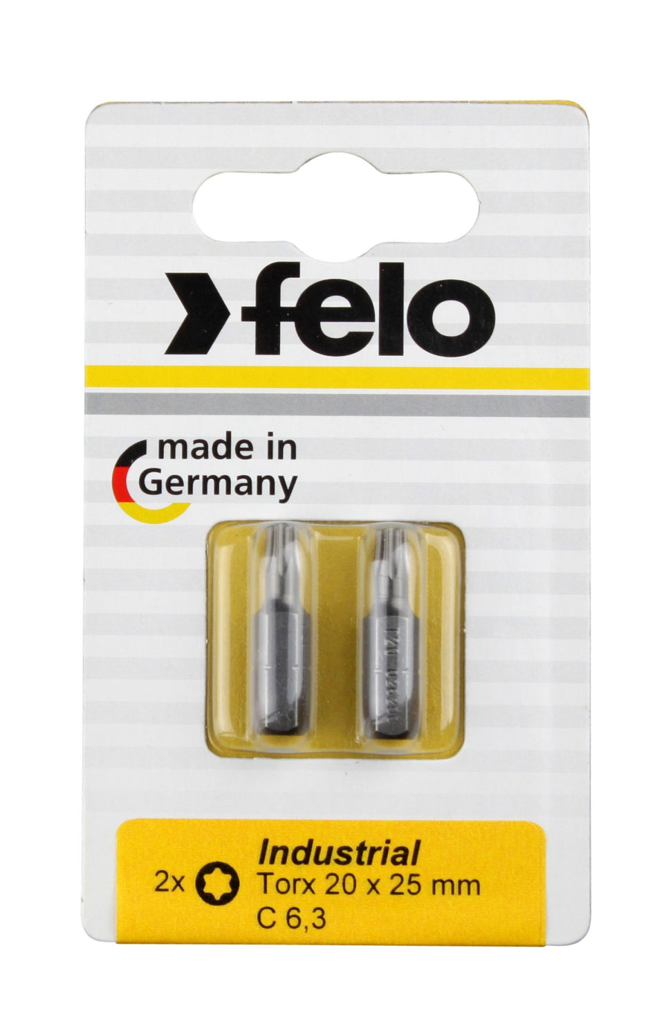 Felo Blister 2 puntas atornillador Torx Industry C6,3x25mm.